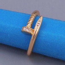 Каблучка XР. Позолота 18К. Камені: білий циркон. Є: 16р 17р