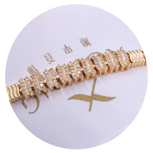 Браслет ХР. Позолота 18К. Камені: білий циркон. Довжина: 17.5-19.5 см. Ширина: 8 мм.