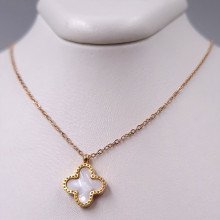Ланцюжок з двостороннім кулоном Stainless Steel з чорною та білою емаллю. Сталь. Позолота ЧВ. Довжина ланцюжка: 39.5-44.5 см.