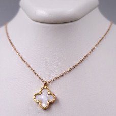 Ланцюжок з двостороннім кулоном Stainless Steel з чорною та білою емаллю. Сталь. Позолота ЧВ. Довжина ланцюжка: 39.5-44.5 см.