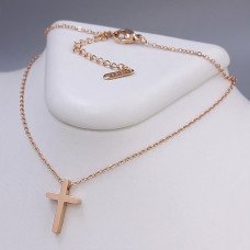 Ланцюжок із хрестиком Stainless Steel. Сталь. Позолота ЧВ. Довжина ланцюжка: 40-45 см.