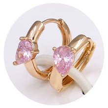 Сережки ХР. Позолота 18К. Камені: циркон. Діаметр: 15 мм. Ширина: 6 мм.