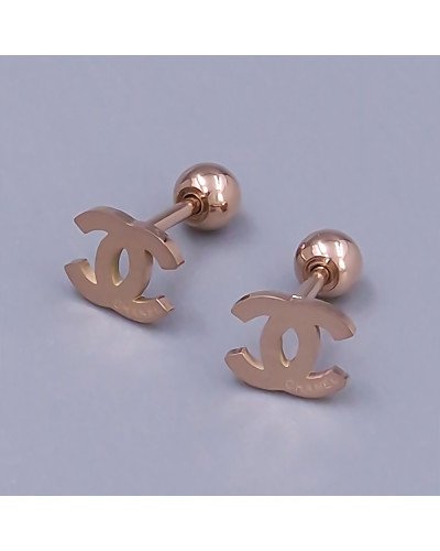 Сережки-гвоздики Stainless Steel. Сталь. Позолота ЧВ. Довжина: 11 мм. Ширина: 7 мм.