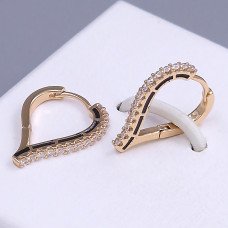 Сережки ХР. Позолота 18К. Камені: білий циркон. Довжина: 20 мм. Ширина: 2 мм.