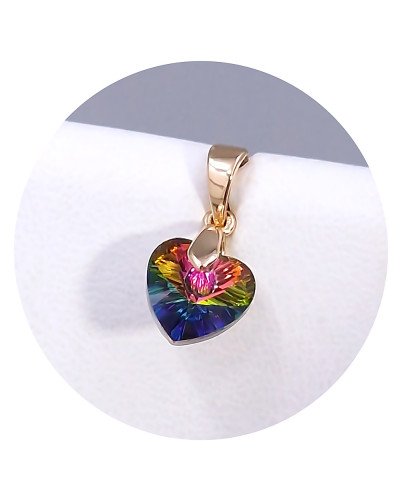 Кулон XР. Позолота 18К. Камені: Swarovski хамелеон. Довжина: 17 мм. Ширина: 8 мм.