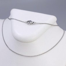 Ланцюжок Stainless Steel. Сталь. Родій. Довжина: 60 см. Ширина: 1 мм.