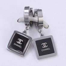 Сережки Stainless Steel із чорною емаллю. Сталь. Родій. Довжина: 29 мм. Ширина: 12 мм.