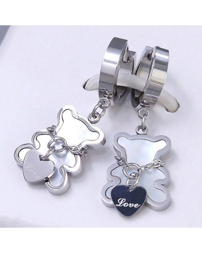Сережки Stainless Steel з білою емаллю. Сталь. Родій. Довжина: 32 мм. Ширина: 13 мм.