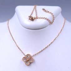 Ланцюжок із кулоном Stainless Steel. Сталь. Позолота ЧВ. Камені: білий циркон. Довжина ланцюжка: 41-46 см.
