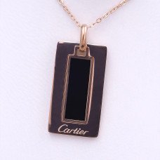 Ланцюжок з кулоном Stainless Steel із чорною емаллю. Сталь. Позолота ЧВ. Довжина ланцюжка: 40-45 см.