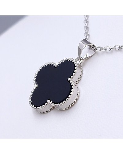 Ланцюжок з кулоном Stainless Steel із чорною емаллю. Сталь. Родій. Довжина ланцюжка: 40-45 см.