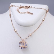 Ланцюжок із кулоном Stainless Steel. Сталь. Позолота ЧВ. Камені: білий циркон. Довжина ланцюжка: 40-45 см.