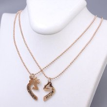 Ланцюжки Stainless Steel 40 см із сердечками половинками 2,5 см. Сталь. Позолота ЧВ.