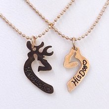 Ланцюжки Stainless Steel 40 см із сердечками половинками 2,5 см. Сталь. Позолота ЧВ.