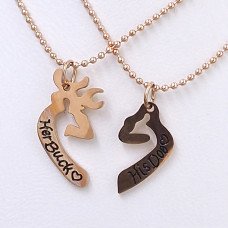 Ланцюжки Stainless Steel 40 см із сердечками половинками 2,5 см. Сталь. Позолота ЧВ.