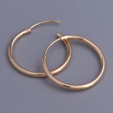 Сережки-кільця XР. Позолота 18К. Діаметр: 25 мм. Товщина: 2 мм.