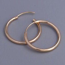Сережки-кільця XР. Позолота 18К. Діаметр: 25 мм. Товщина: 2 мм.