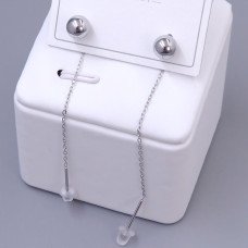 Сережки-протяжки Stainless Steel. Сталь. Родій. Довжина: 86 мм