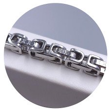 Браслет Stainless Steel. Сталь. Родій. Довжина: 21.5 см. Ширина: 7 мм.