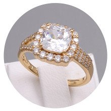 Каблучка XР. Позолота 18К. Камені: білий циркон. Є: 17р 18р 19р 20р