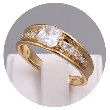Каблучка XР. Позолота 18К. Камені: білий циркон. Є: 16р 17р 18р 19р 20р