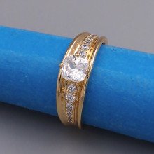 Каблучка XР. Позолота 18К. Камені: білий циркон. Є: 16р 17р 18р 19р 20р