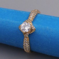 Каблучка XР. Позолота 18К. Камені: білий циркон. Є: 16р 17р 18р 19р 20р
