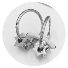 Сережки Stainless Steel. Сталь. Родій. Довжина: 12 мм. Ширина: 7 мм.