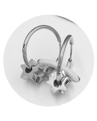 Сережки Stainless Steel. Сталь. Родій. Довжина: 12 мм. Ширина: 7 мм.