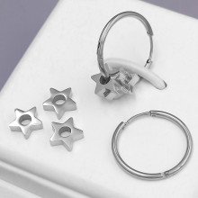 Сережки Stainless Steel. Сталь. Родій. Довжина: 12 мм. Ширина: 7 мм.