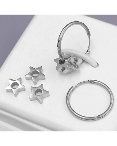 Сережки Stainless Steel. Сталь. Родій. Довжина: 12 мм. Ширина: 7 мм.