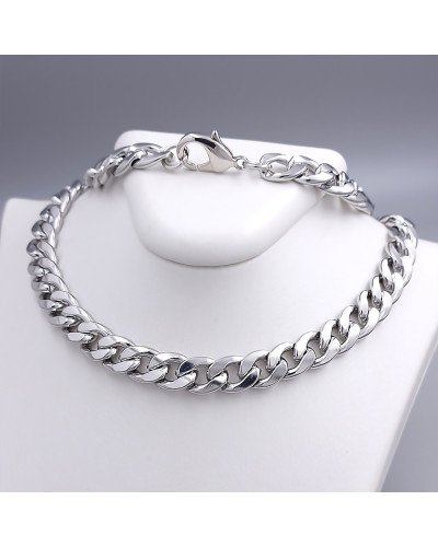 Ланцюжок Stainless Steel. Сталь. Родій. Довжина: 60 см. Ширина: 9 мм.