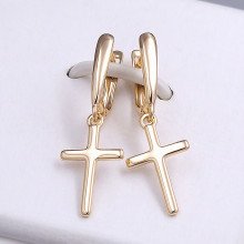 Сережки-хрестики ХР. Позолота 18К. Довжина: 35 мм. Ширина: 11 мм.