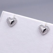Сережки-гвоздики XР. Родій. Камені: білий циркон. Довжина: 8 мм. Ширина: 9 мм 12 пар