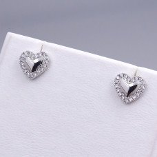 Сережки-гвоздики XР. Родій. Камені: білий циркон. Довжина: 8 мм. Ширина: 9 мм 12 пар