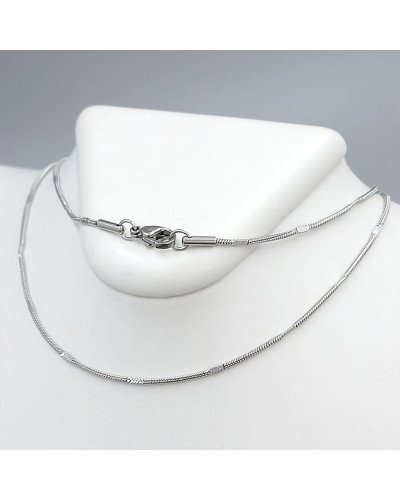 Ланцюжок Stainless Steel. Сталь. Родій. Довжина: 60 см. Ширина: 2 мм.