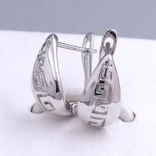Сережки ХР. Родій. Довжина: 16 мм. Ширина: 7 мм