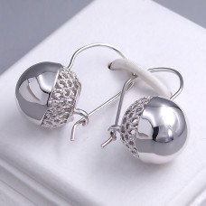 Сережки ХР. Мед. срібло. Довжина: 31 мм. Ширина: 15 мм
