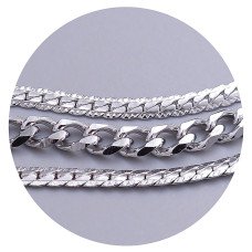 Браслет Stainless Steel. Сталь. Родій. Довжина: 18-21 см