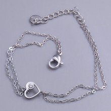Браслет Stainless Steel. Сталь. Родій. Камені: білий циркон. Довжина: 17-20 см