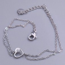 Браслет Stainless Steel. Сталь. Родій. Камені: білий циркон. Довжина: 17-20 см