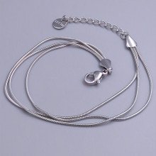 Браслет Stainless Steel. Сталь. Родій. Довжина: 17-20 см