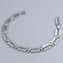 Браслет ХР. Родій. Камені: білий циркон. Довжина: 16.5-19 см. Ширина: 7 мм