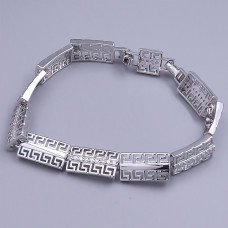 Браслет ХР. Родій. Камені: білий циркон. Довжина: 16.5-19 см. Ширина: 8 мм