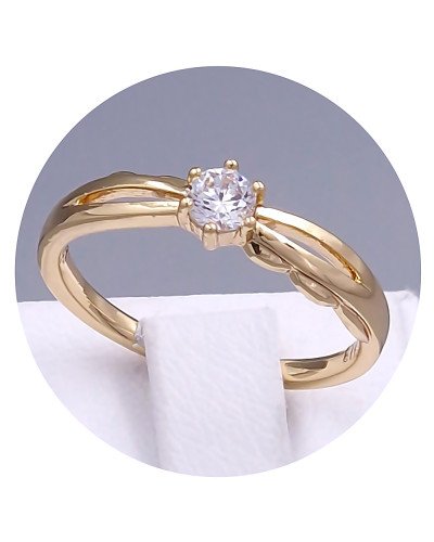 Каблучка XР. Позолота 18К. Камені: білий циркон. Є: 15р 16р 17р 18р