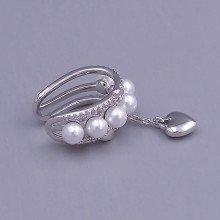 Кафа ХР. Родій. Камені: білий циркон. Довжина: 30 мм Ширина: 10 мм