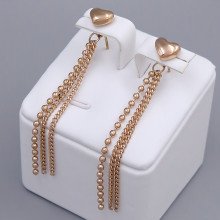 Сережки-гвоздики Stainless Steel. Сталь. Позолота ЧВ. Довжина: 58 мм. Ширина: 8 мм.