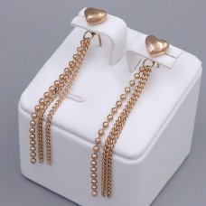 Сережки-гвоздики Stainless Steel. Сталь. Позолота ЧВ. Довжина: 58 мм. Ширина: 8 мм.