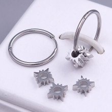 Сережки Stainless Steel. Сталь. Родій. Діаметр: 19 мм. Ширина: 8 мм.