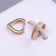 Сережки ХР. Позолота 18К. Камені: білий циркон. Довжина: 12 мм. Ширина: 2 мм.